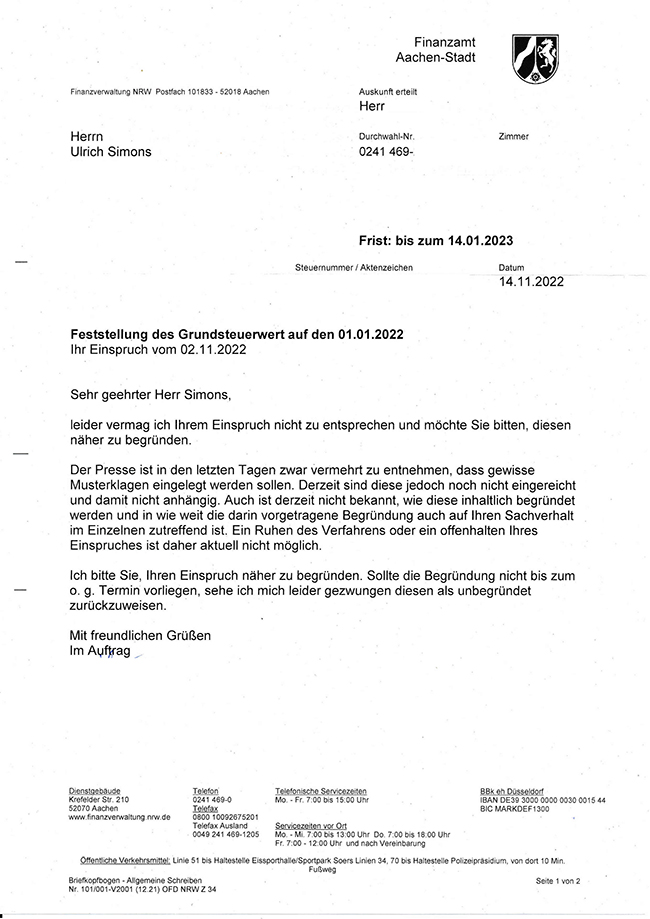 Grundbesitzabgaben Finanzamt AC