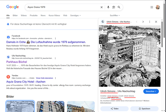 Google-Suche Hotel Aquisgrana