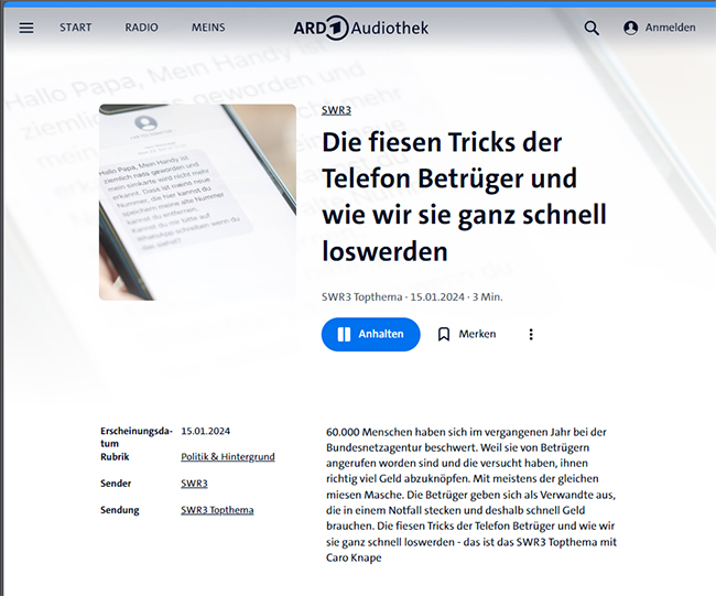 SWR3 Telefonbetrueger